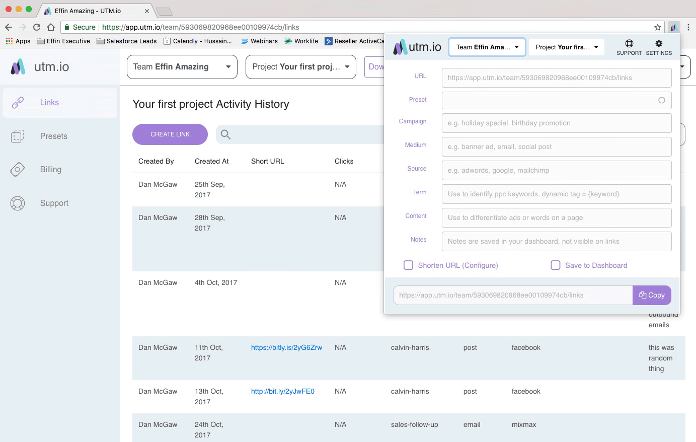 Campaign Tracking UTM.io