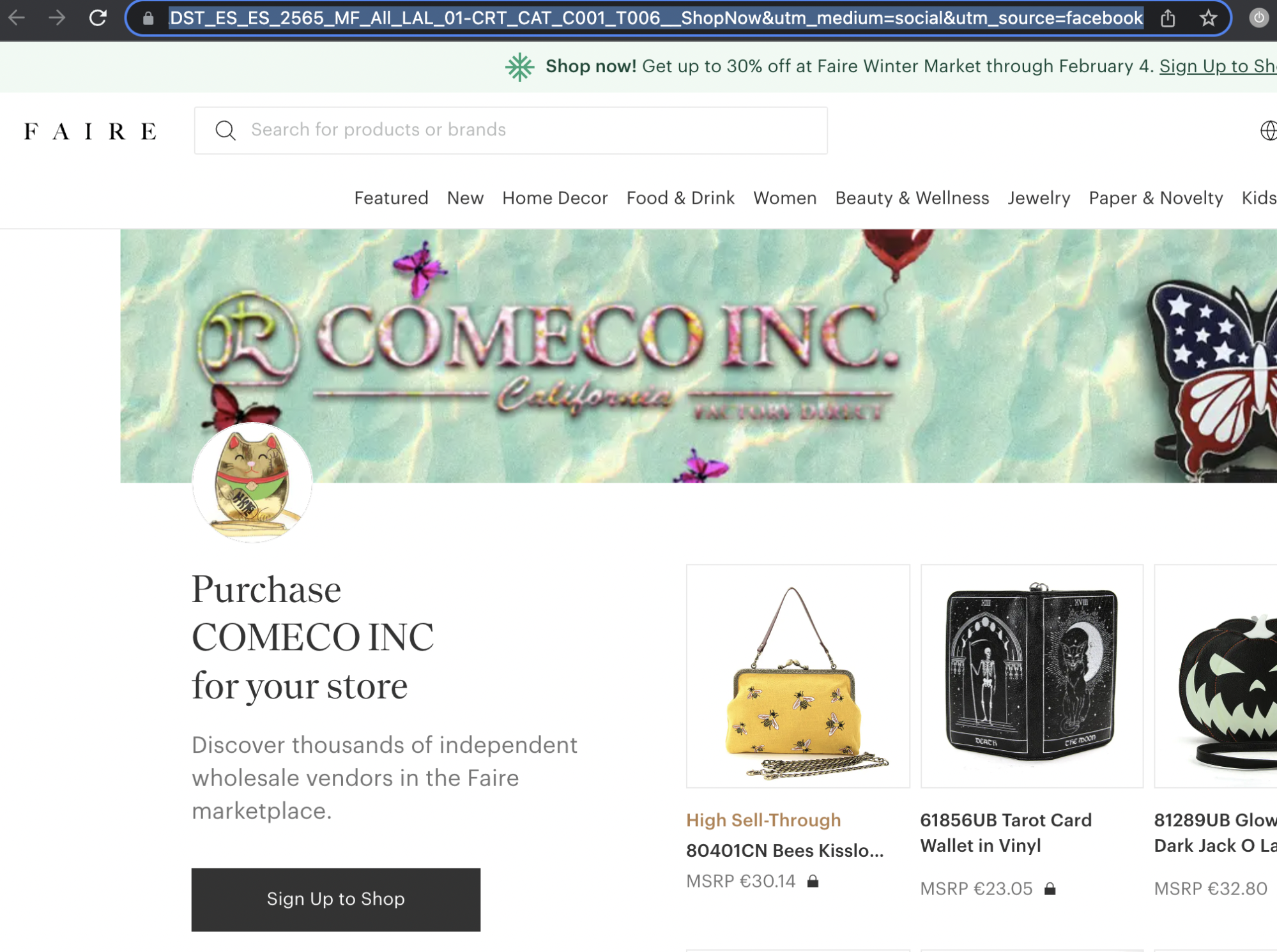 Faire’s Facebook Ad