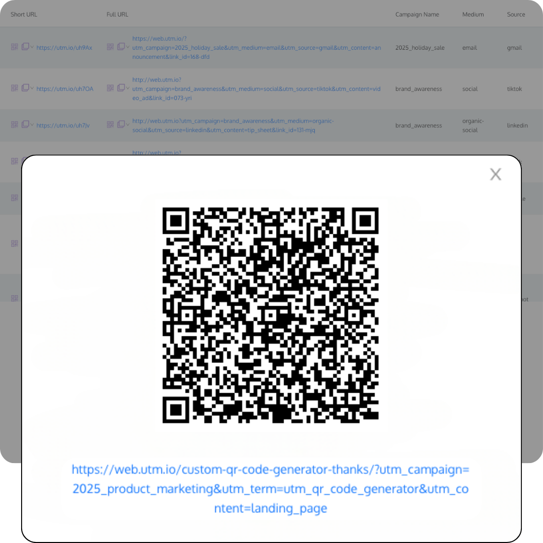 Custom Design QR Code Generator (w/ Auto UTM Parameters)