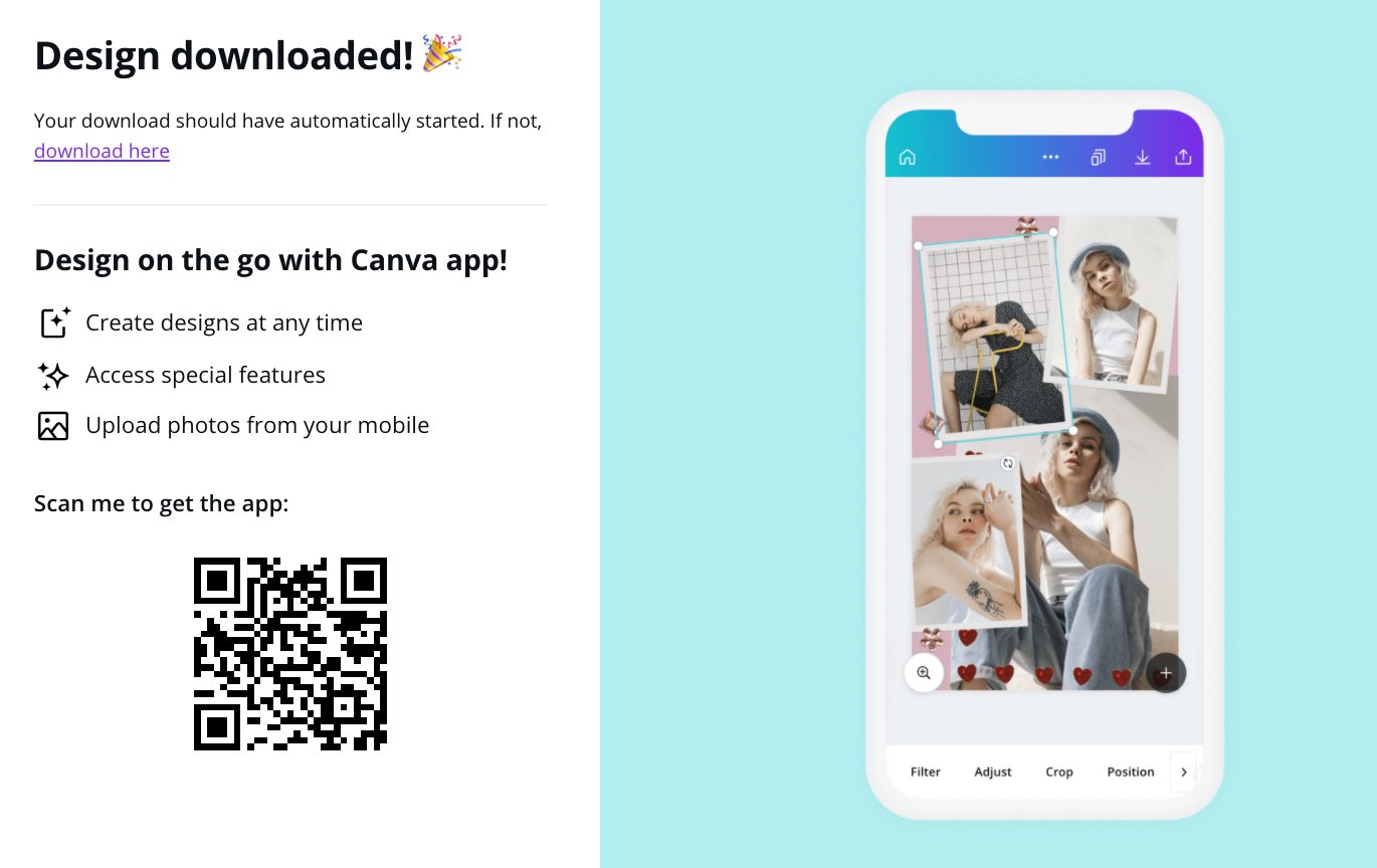 qr code pop-up on Canva site